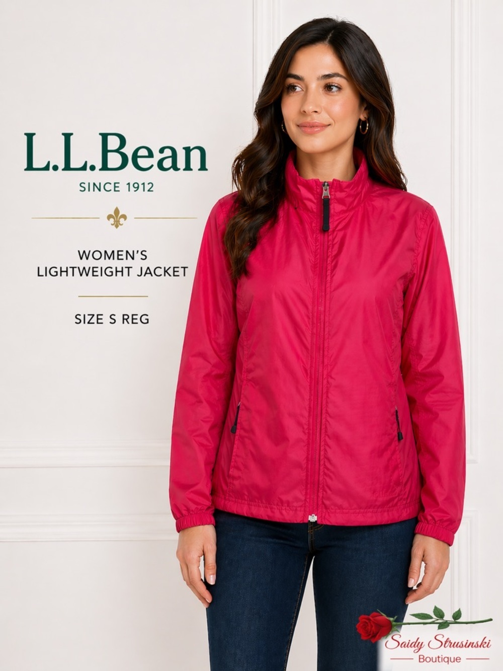 L.L. Bean Pink Lightweight Jacket Women’s S Reg Windbreaker hoodie
